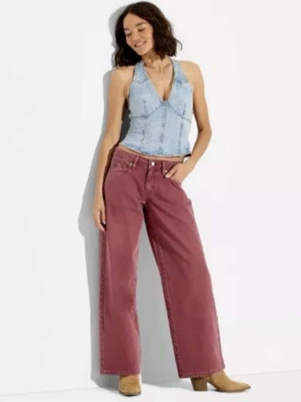 Women's Low-Rise Baggy Jeans - Wild Fable Grape Purple - Size 12
